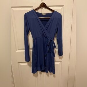 Elegant Blue Wrap Dress